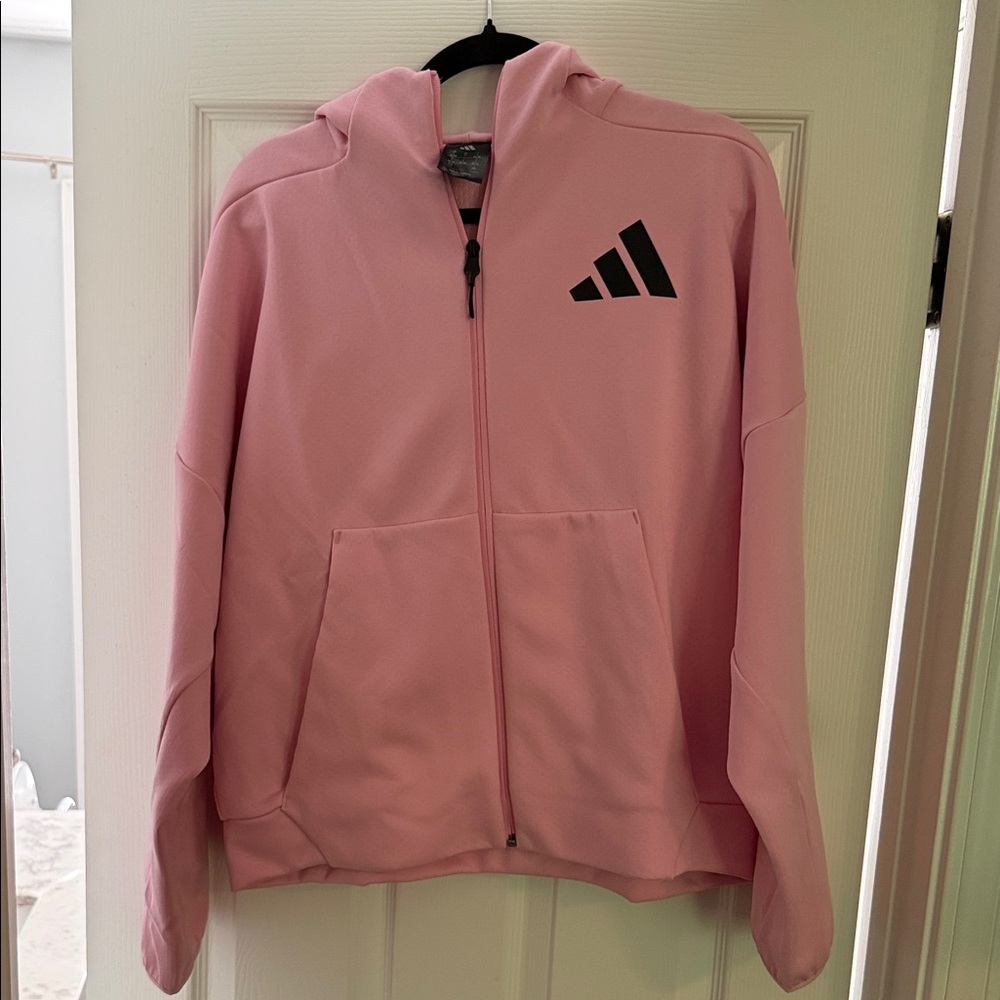 Large - NWOT adidas Pink Full-Zip Hoodie Jacket
